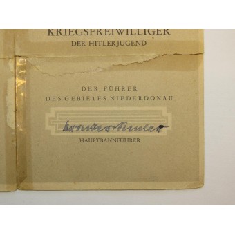 Certificato per il volontario di guerra in HJ. Espenlaub militaria